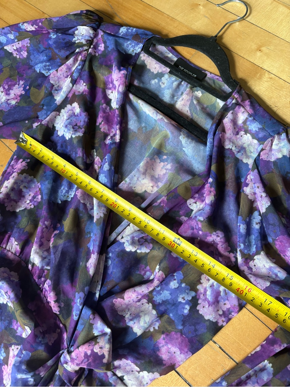 The Kooples Sz 8 Purple Floral Feminine Date Wedding Short Dress - Picture 8 of 13